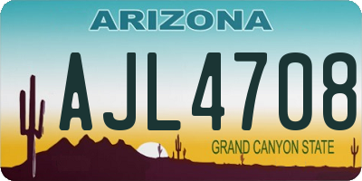 AZ license plate AJL4708