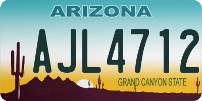 AZ license plate AJL4712
