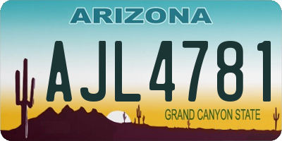 AZ license plate AJL4781