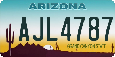 AZ license plate AJL4787