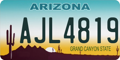 AZ license plate AJL4819