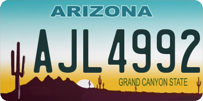 AZ license plate AJL4992