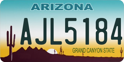 AZ license plate AJL5184