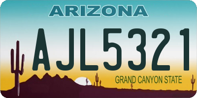 AZ license plate AJL5321