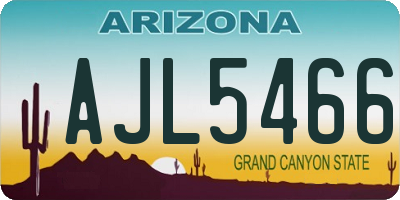 AZ license plate AJL5466