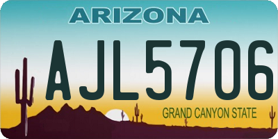 AZ license plate AJL5706