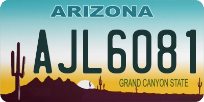 AZ license plate AJL6081