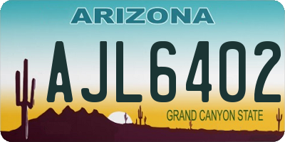 AZ license plate AJL6402