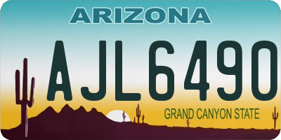 AZ license plate AJL6490