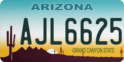 AZ license plate AJL6625