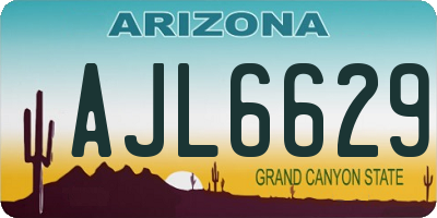 AZ license plate AJL6629