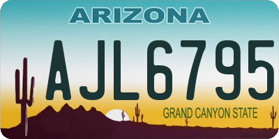 AZ license plate AJL6795
