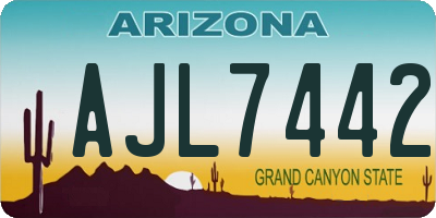 AZ license plate AJL7442