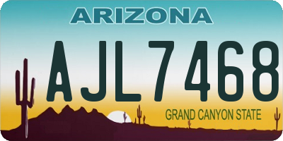 AZ license plate AJL7468