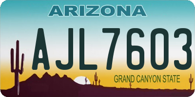 AZ license plate AJL7603