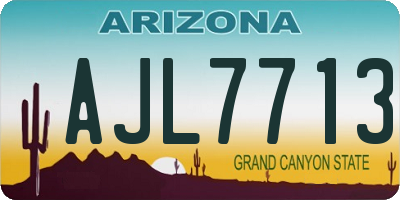 AZ license plate AJL7713