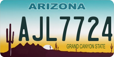 AZ license plate AJL7724