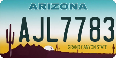 AZ license plate AJL7783