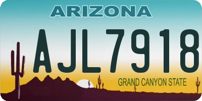 AZ license plate AJL7918