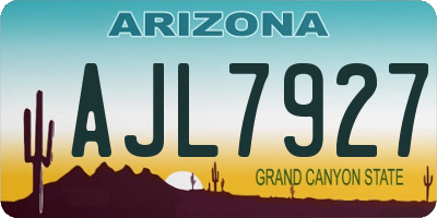 AZ license plate AJL7927