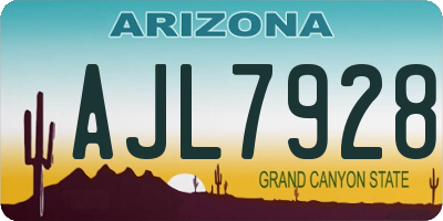 AZ license plate AJL7928