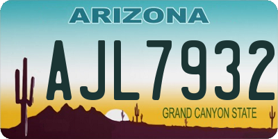 AZ license plate AJL7932