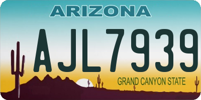 AZ license plate AJL7939