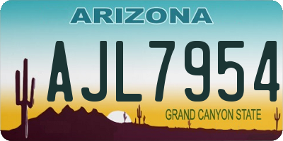 AZ license plate AJL7954