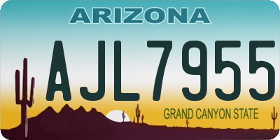 AZ license plate AJL7955