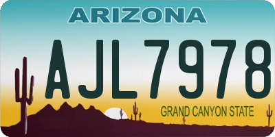 AZ license plate AJL7978