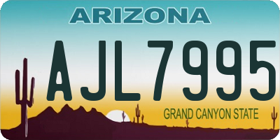 AZ license plate AJL7995