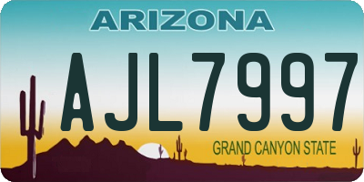 AZ license plate AJL7997