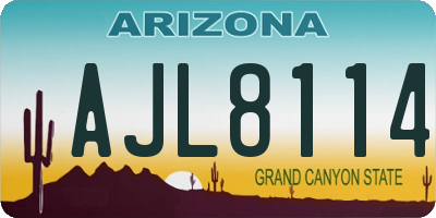 AZ license plate AJL8114