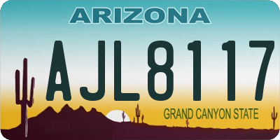 AZ license plate AJL8117