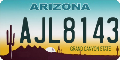AZ license plate AJL8143