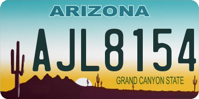 AZ license plate AJL8154