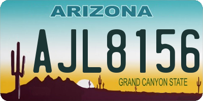 AZ license plate AJL8156