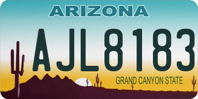 AZ license plate AJL8183