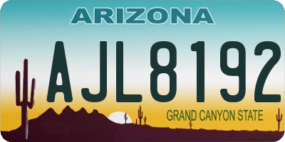 AZ license plate AJL8192