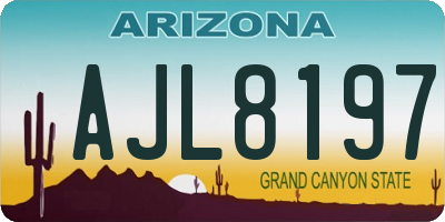 AZ license plate AJL8197