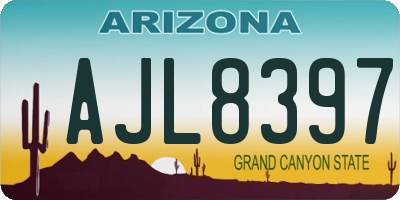 AZ license plate AJL8397
