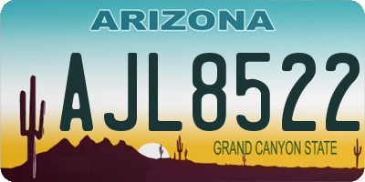AZ license plate AJL8522