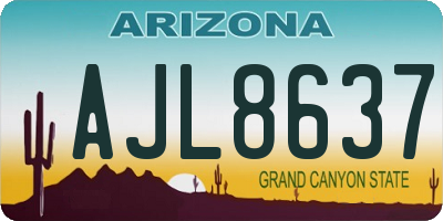 AZ license plate AJL8637