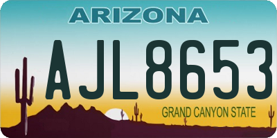 AZ license plate AJL8653