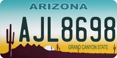 AZ license plate AJL8698