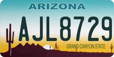 AZ license plate AJL8729