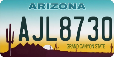 AZ license plate AJL8730
