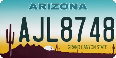 AZ license plate AJL8748