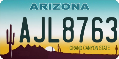 AZ license plate AJL8763