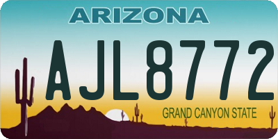 AZ license plate AJL8772